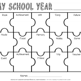 End of Year Worksheet Reflections School Year Puzzle