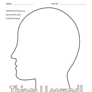 End of Year - Worksheet - Review Things I Learned