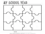 End of Year Worksheet Review School Year Puzzle 12 Pieces Template