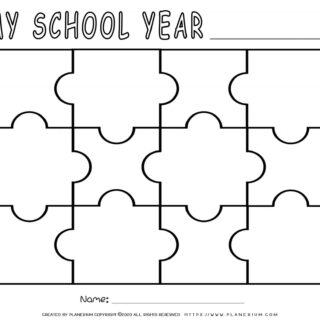 End of Year Worksheet Review School Year Puzzle 12 Pieces Template