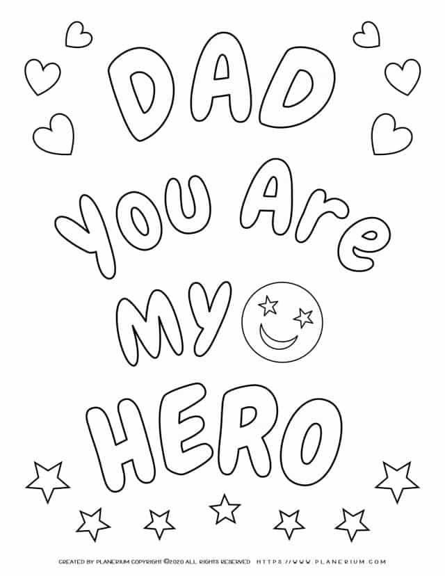 Father's Day - Coloring Page - My Hero