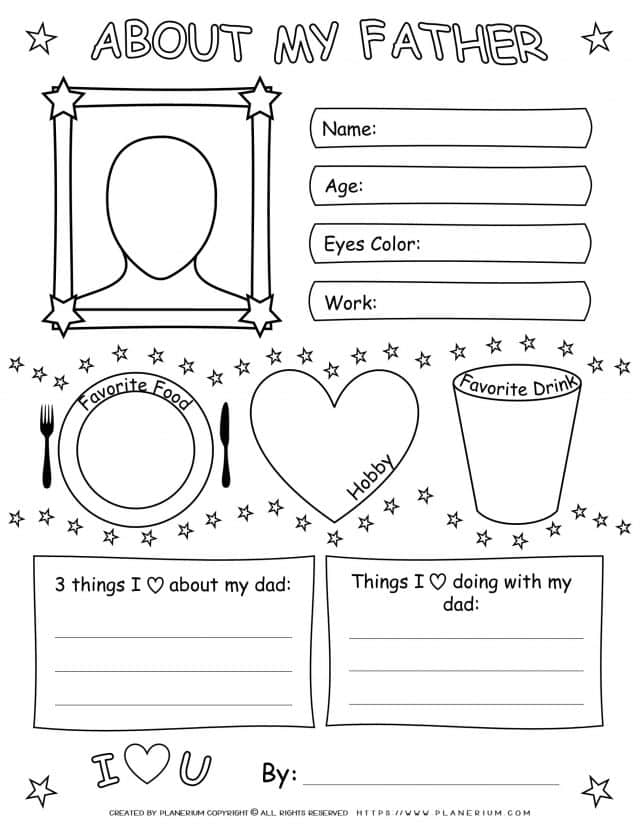 Father's Day - Worksheet - About My Dad