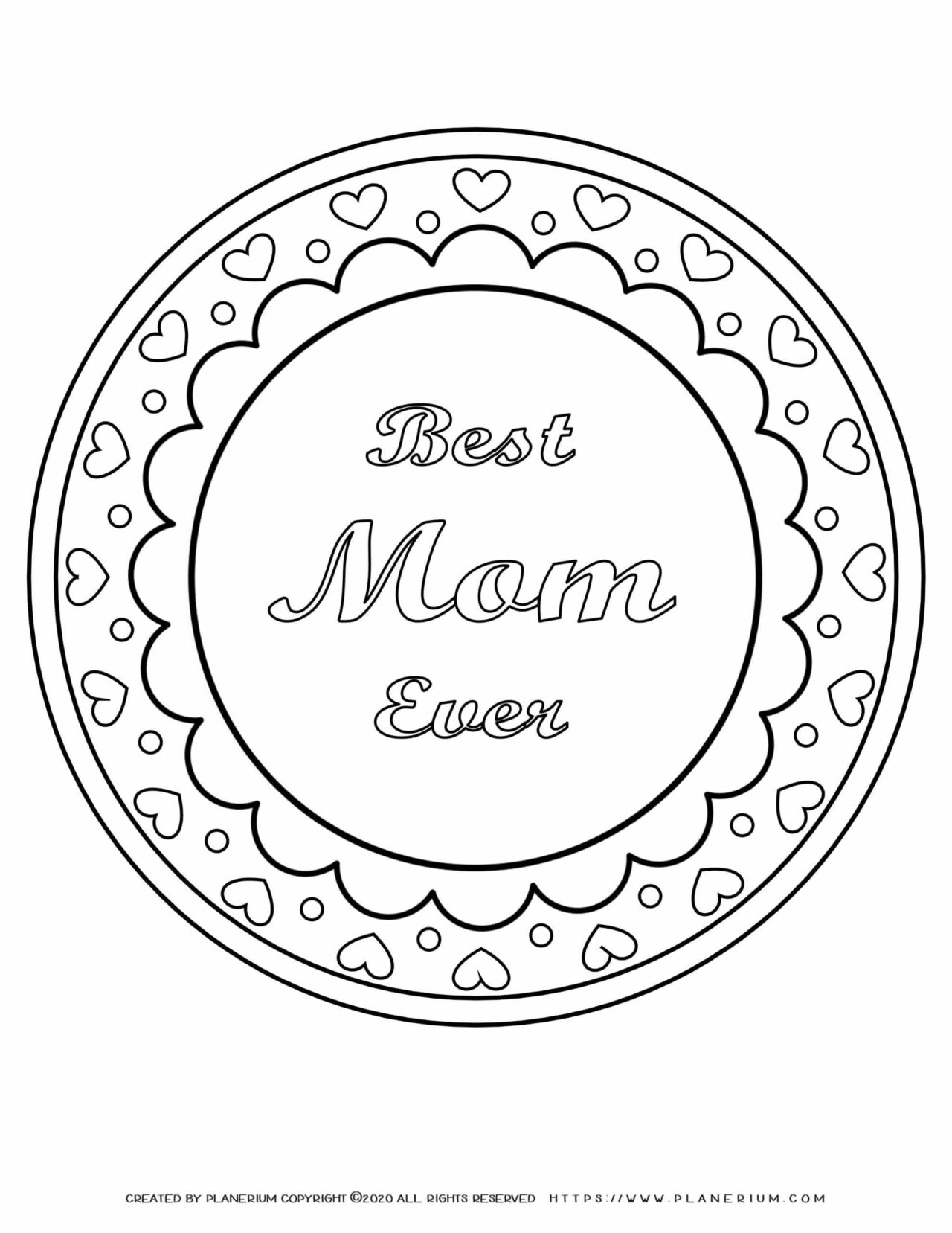 Mother's Day Coloring Page - Best Mom Ever