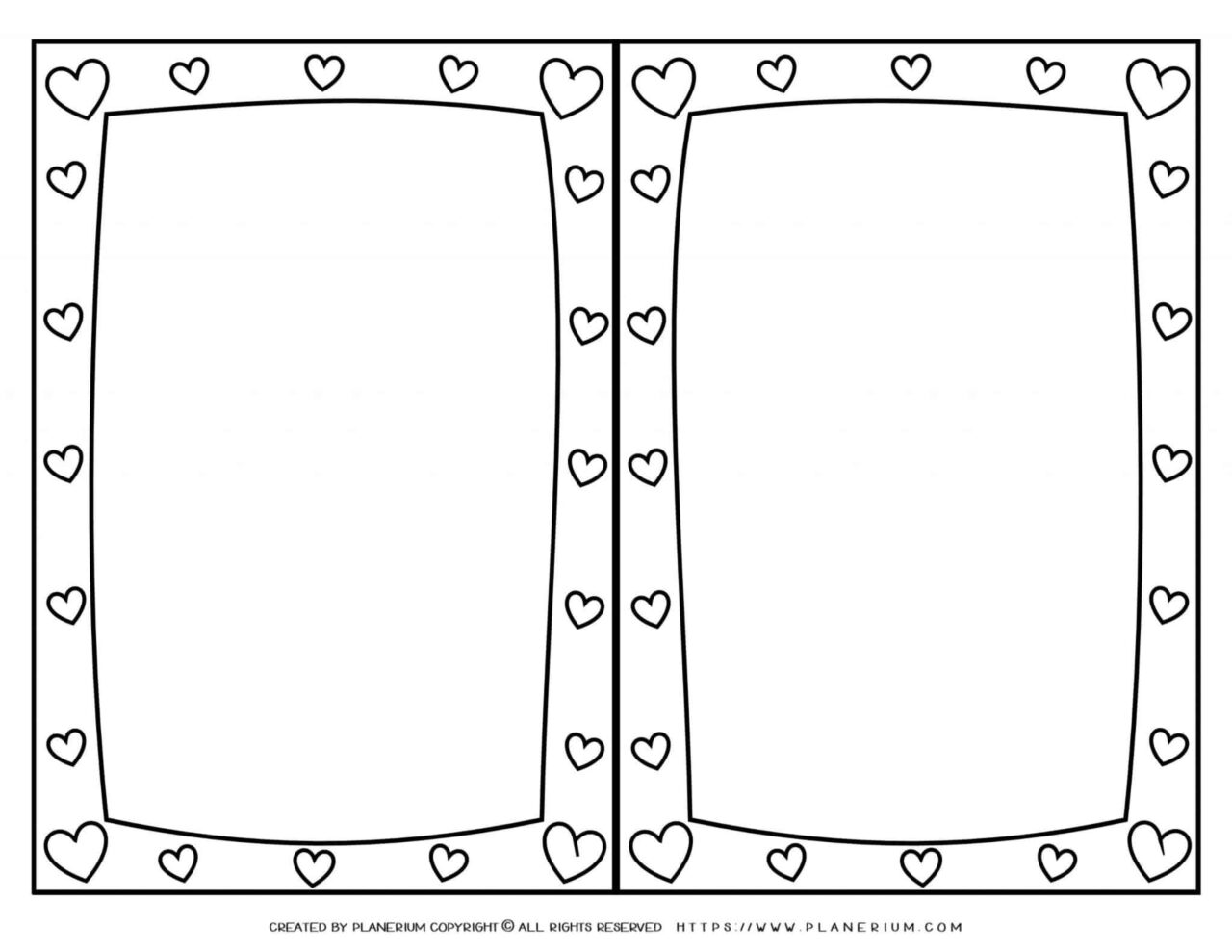 Mother's Day Coloring Page with Greeting Frame of Hearts