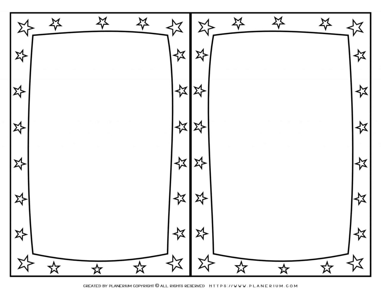 Mother's Day Coloring Page - Greeting Frame with Stars