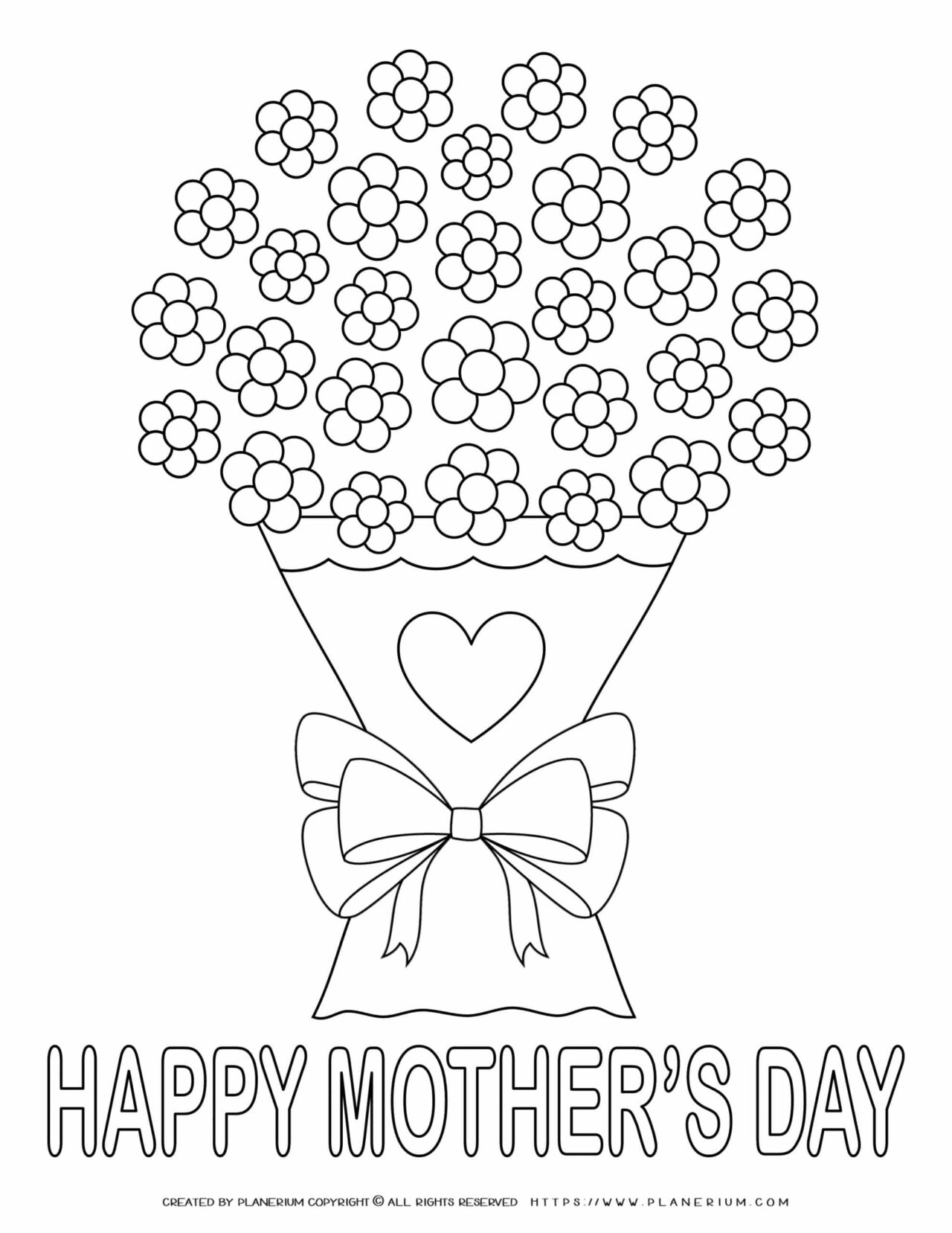 Mother's Day - Coloring Page - Flowers for Mom