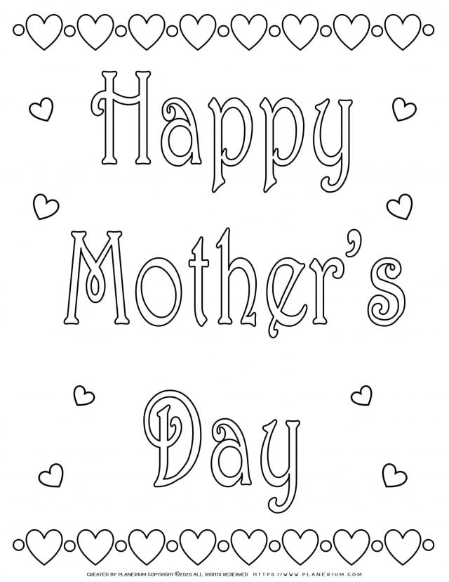 Mother's Day Coloring Page - Happy Mother's Day