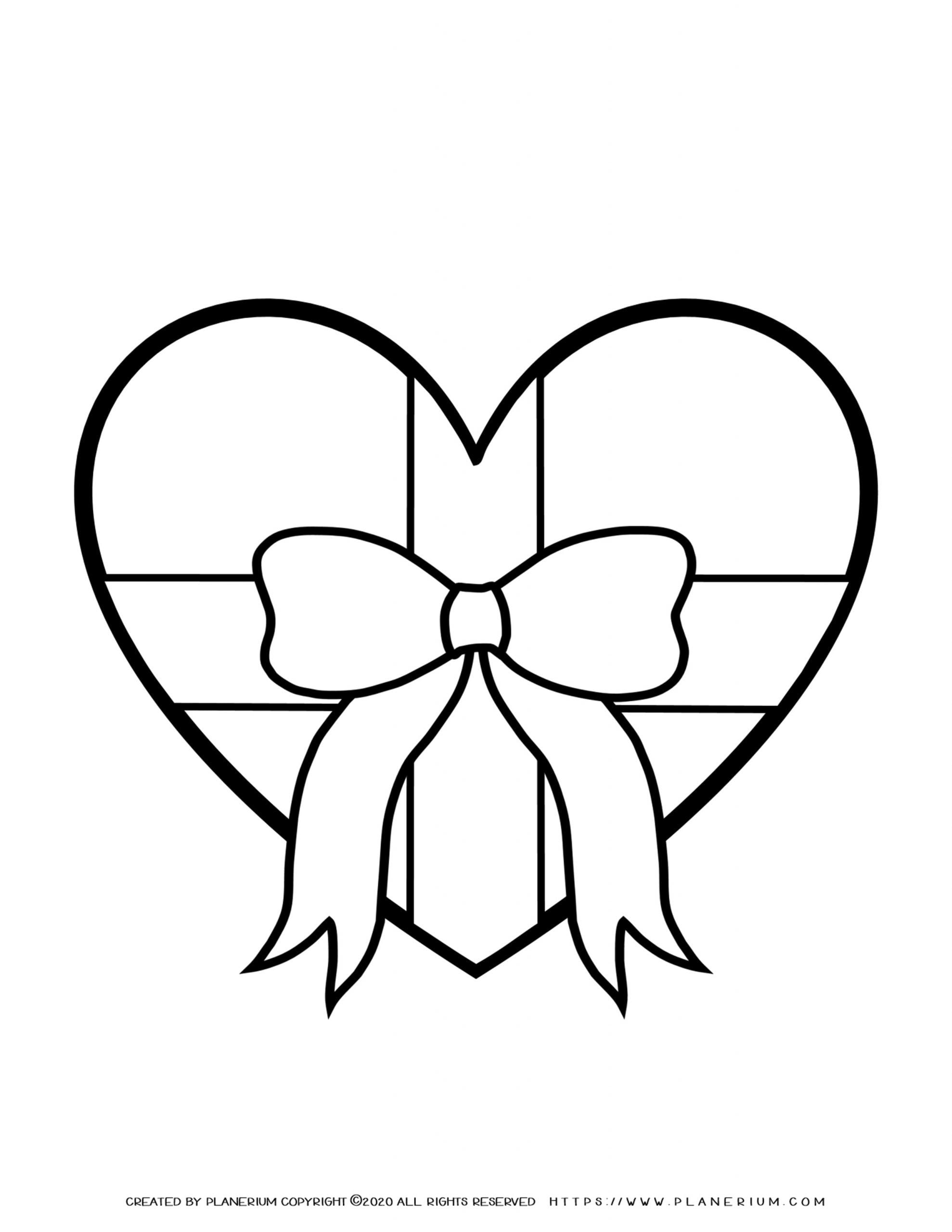 Mother's day - Coloring Page - Heart Present