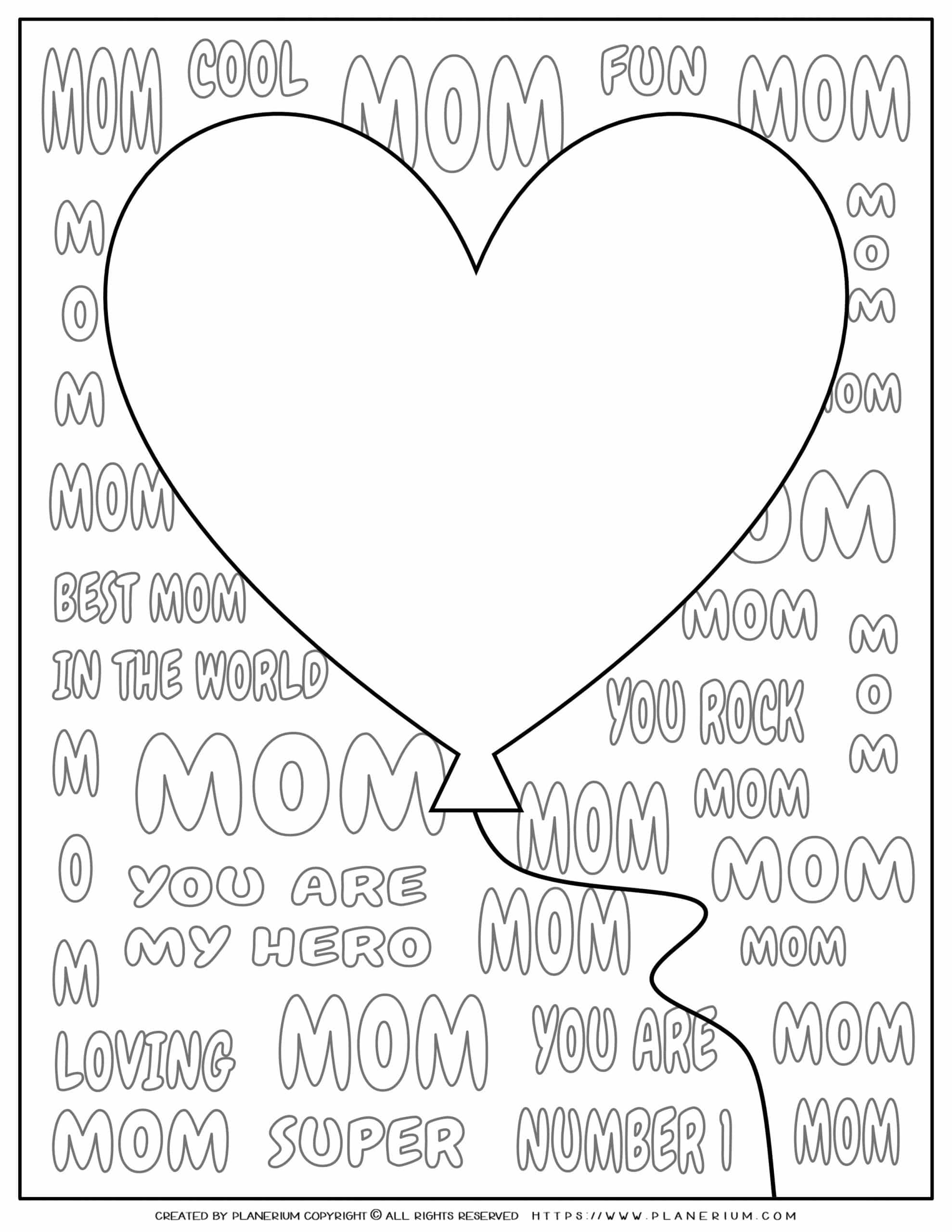 Mother's Day - Coloring Page - Greeting Card