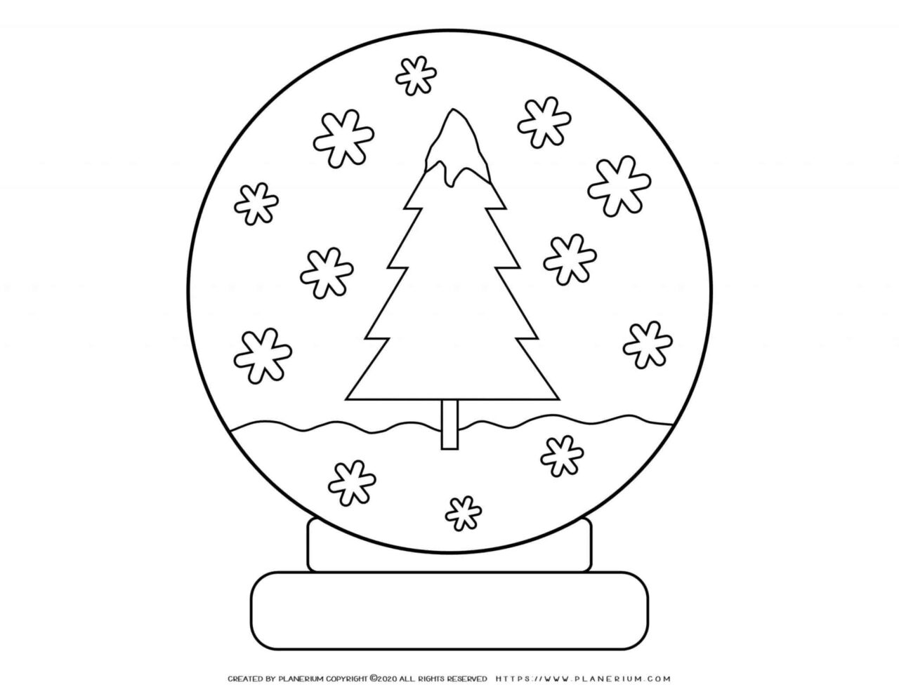 Winter coloring page - Snowflakes Ball | Planerium