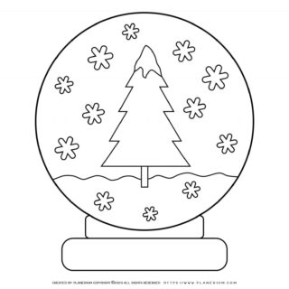 Winter coloring page - Snowflakes Ball | Planerium