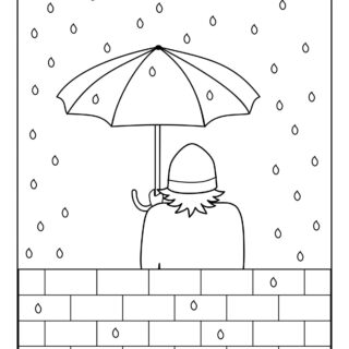 Winter Coloring Page - Standing in the Rain | Planerium