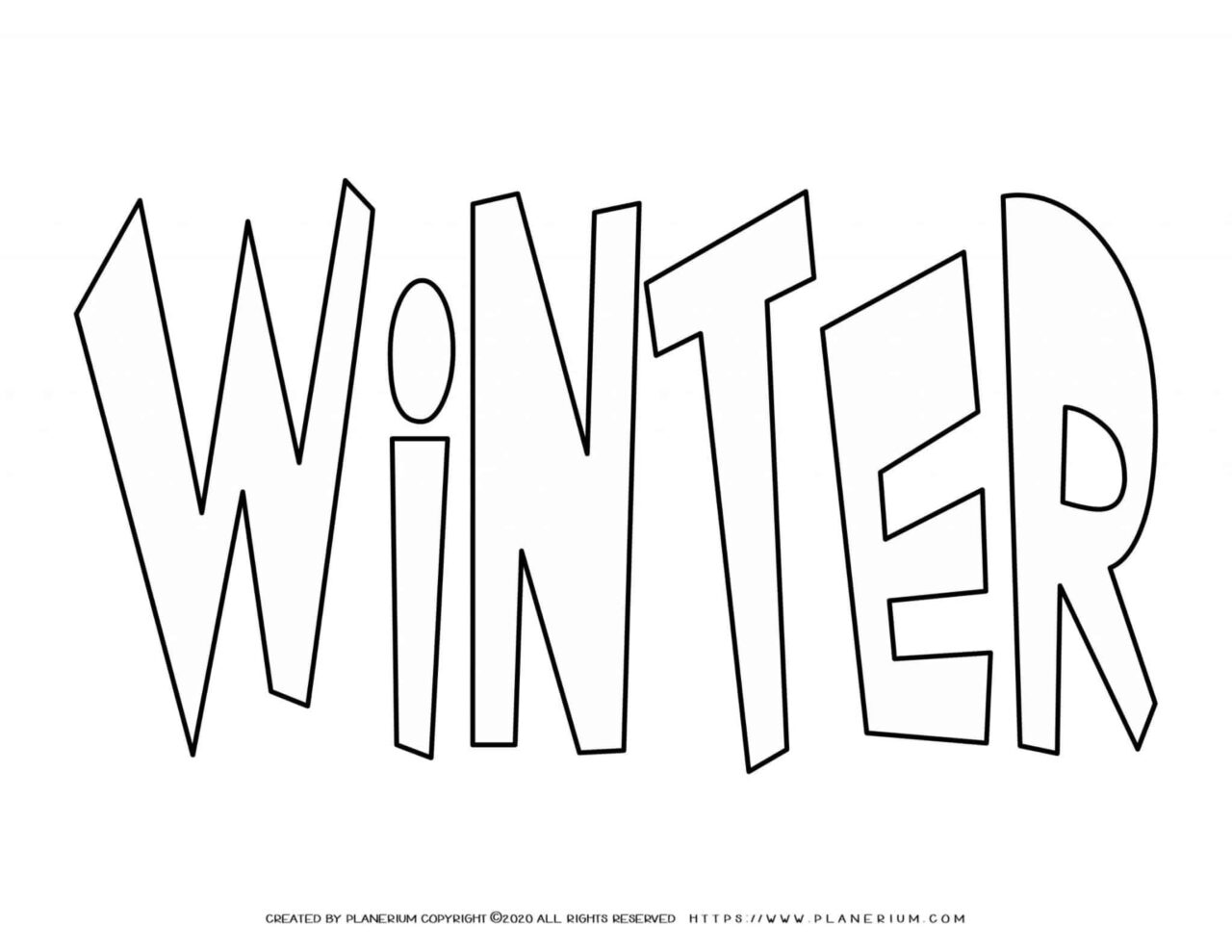 Winter Coloring Page - Large Title | Planerium