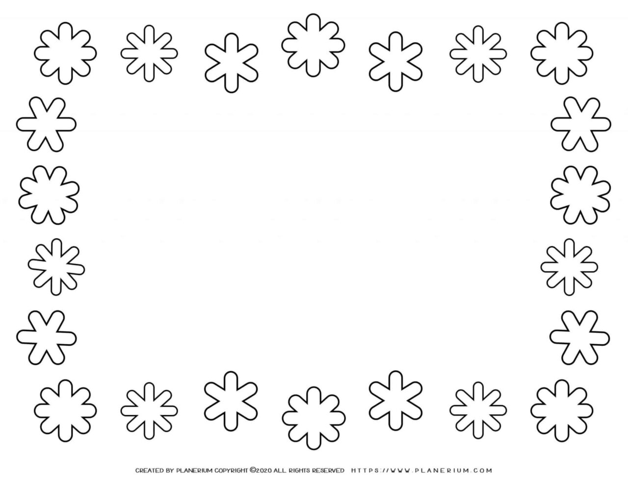 Winter Coloring Page - Snowflakes Frame | Planerium
