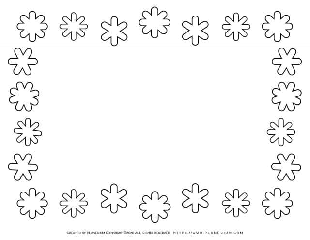 Winter Coloring Page - Snowflakes Frame | Planerium