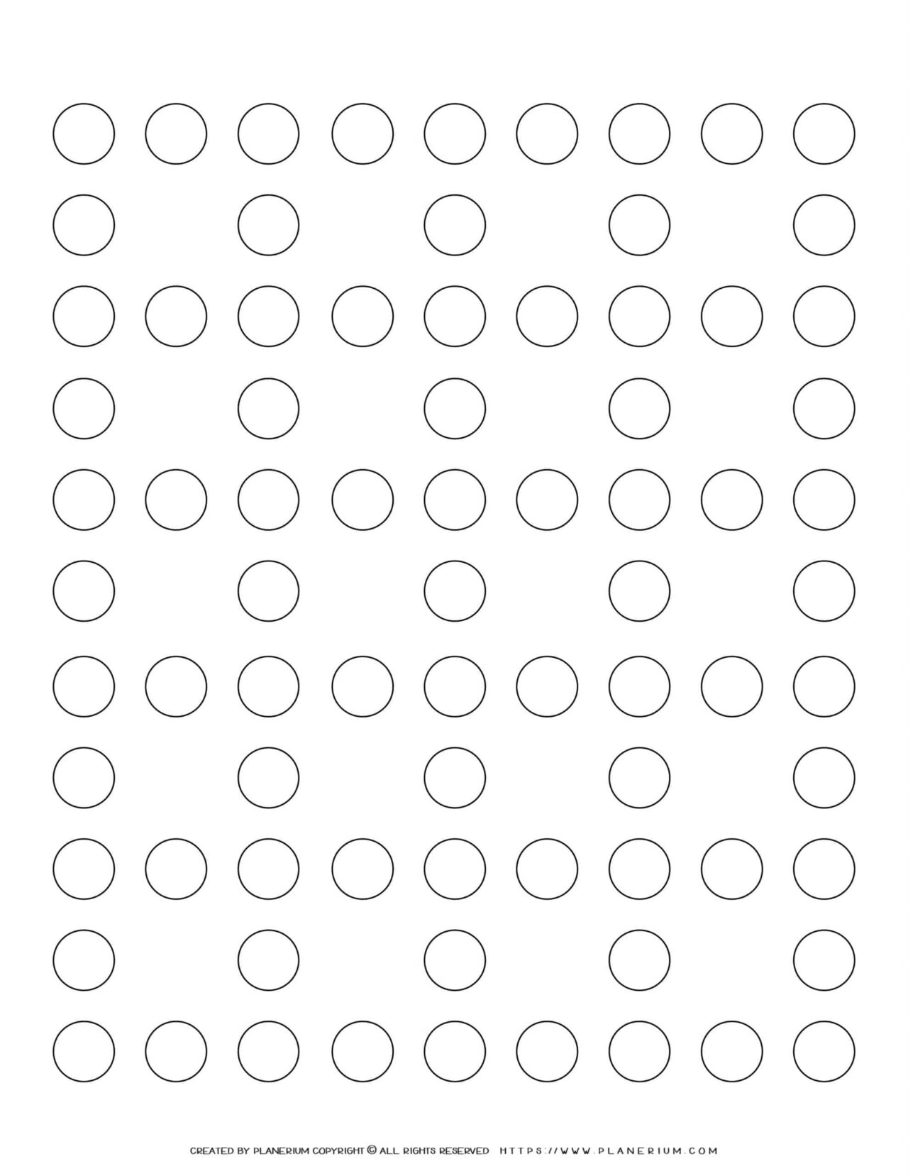 All Seasons - Coloring Page - Circles Grid