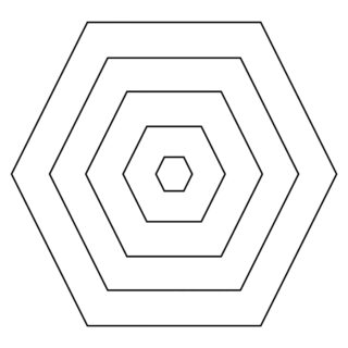 All Seasons - Coloring Page - Five Nested Hexagons