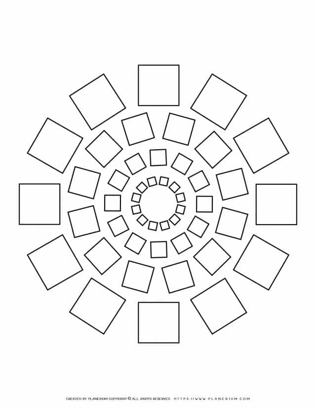 All Seasons - Coloring Page - Squares Mandala