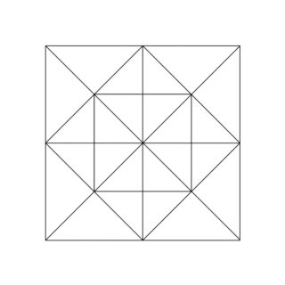 All Seasons - Coloring Page - Triangles Grid in a Square