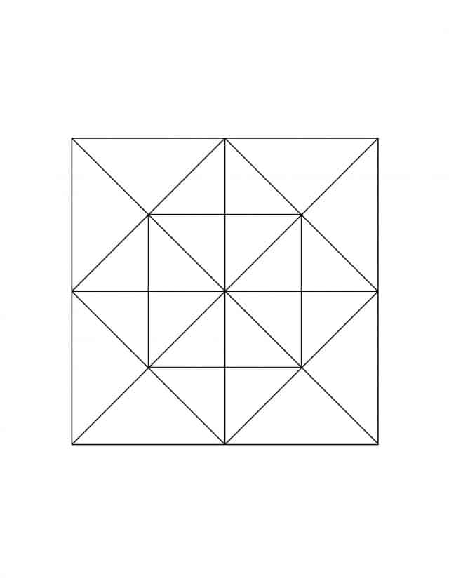 All Seasons - Coloring Page - Triangles Grid in a Square