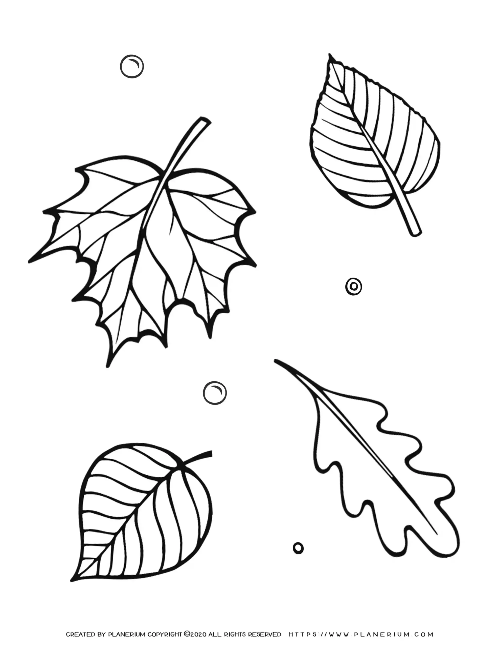 Fall Season - Coloring Page - Leaves