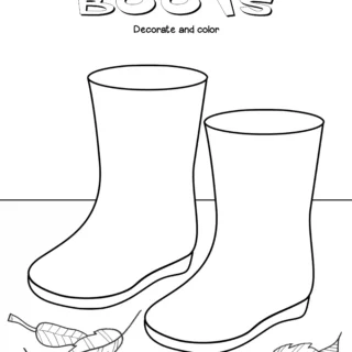 Fall Season - Worksheet - Decorate Boots