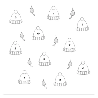 Fall Season - Worksheet - Color Hats by Number
