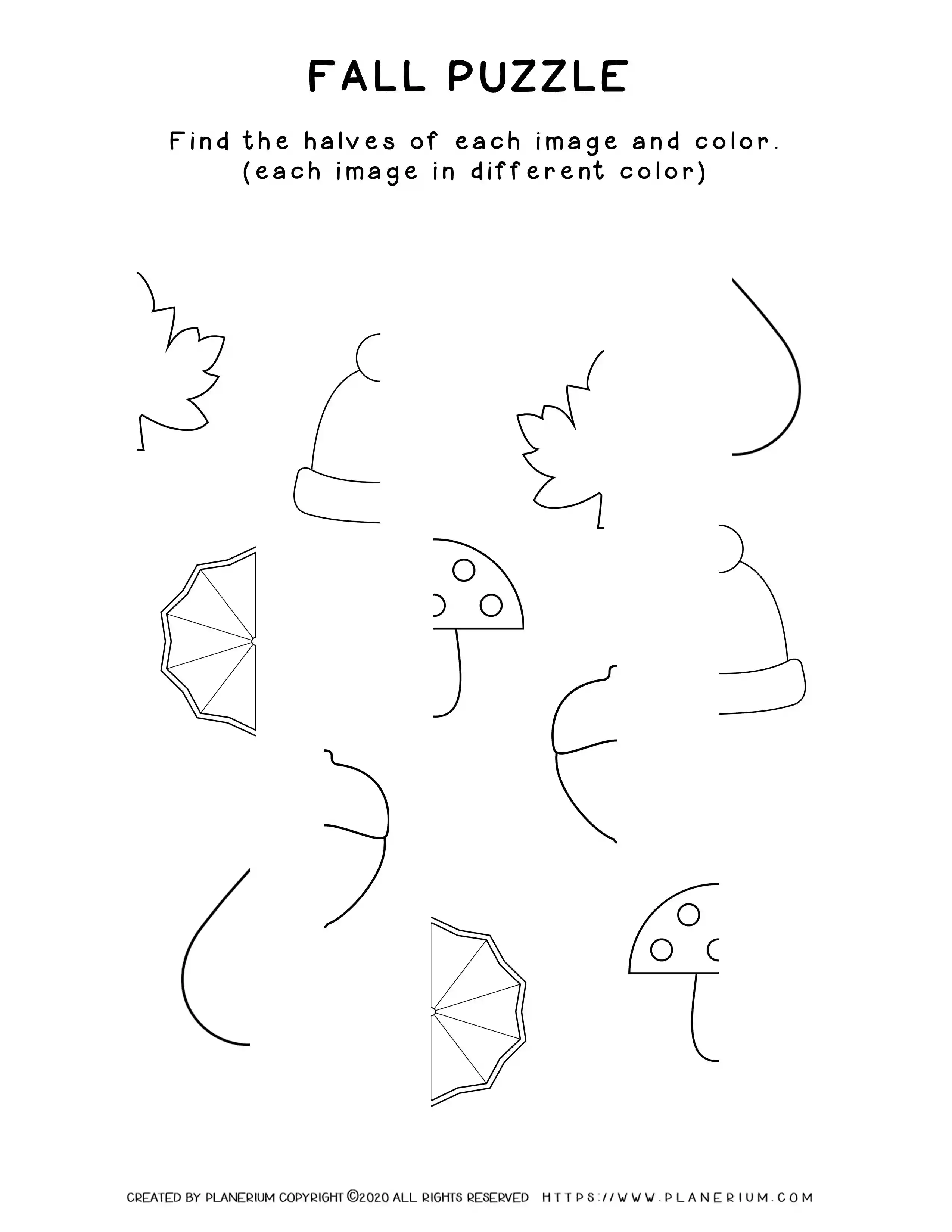 fall-worksheet-image-puzzle Fall Season - Worksheet - Image Puzzle