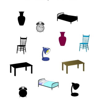 My Home - Worksheet - Objects Match to Shadow