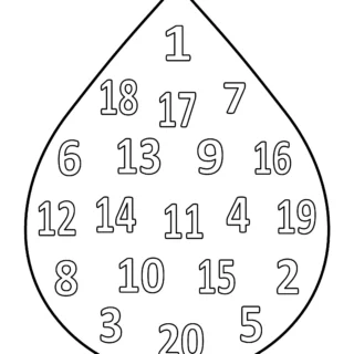 All Seasons - Coloring Page - Big Drop with Numbers