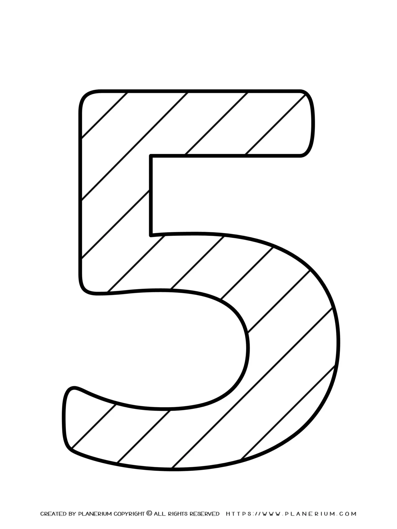 All Seasons- Coloring page - Numbers Pattern - Five