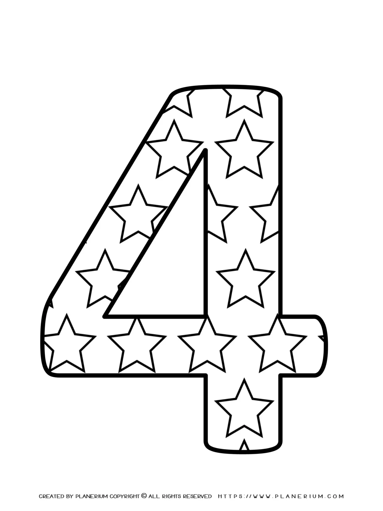 All Seasons- Coloring page - Numbers Pattern - Four