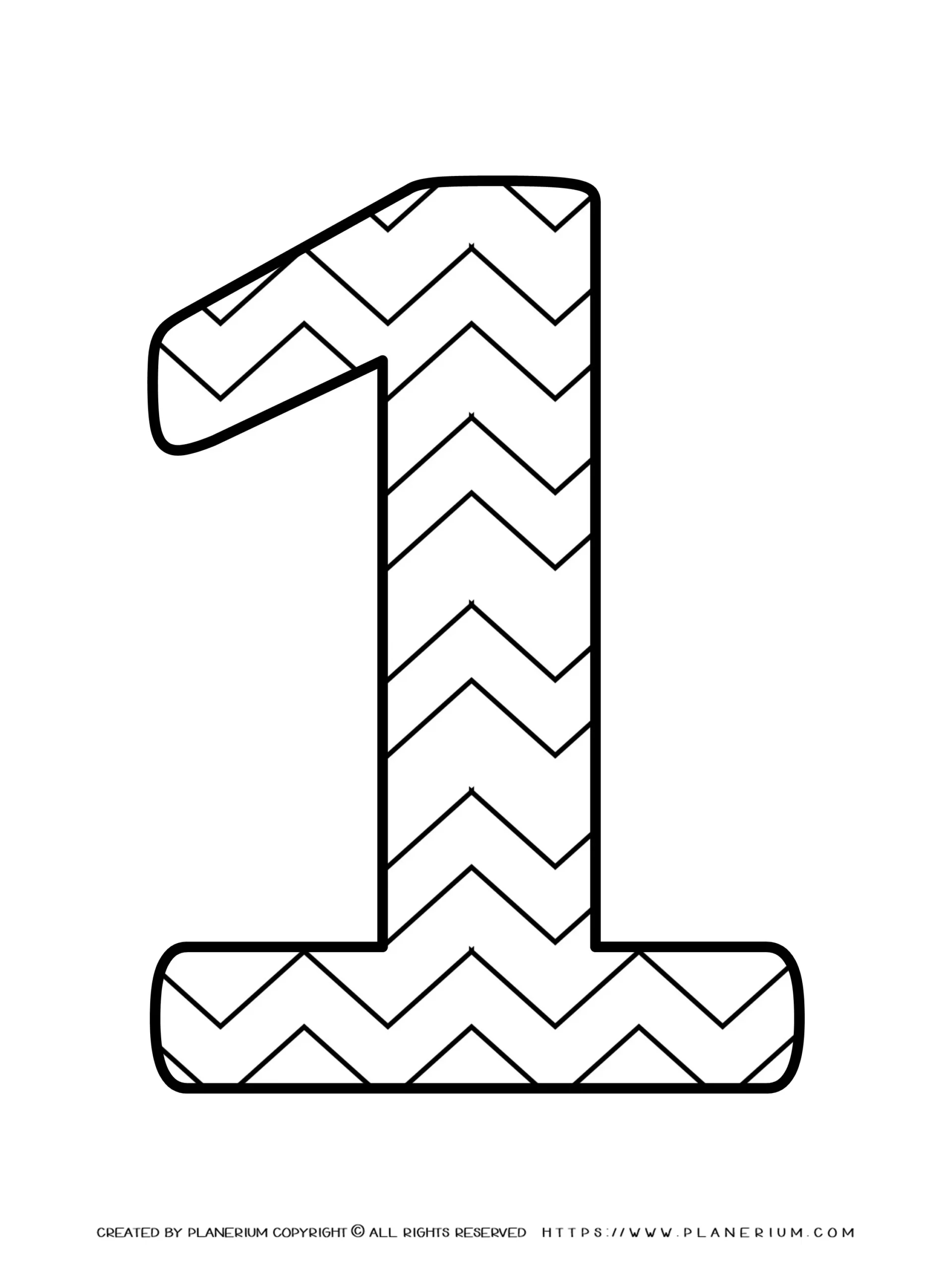 All Seasons- Coloring page - Numbers Pattern - One