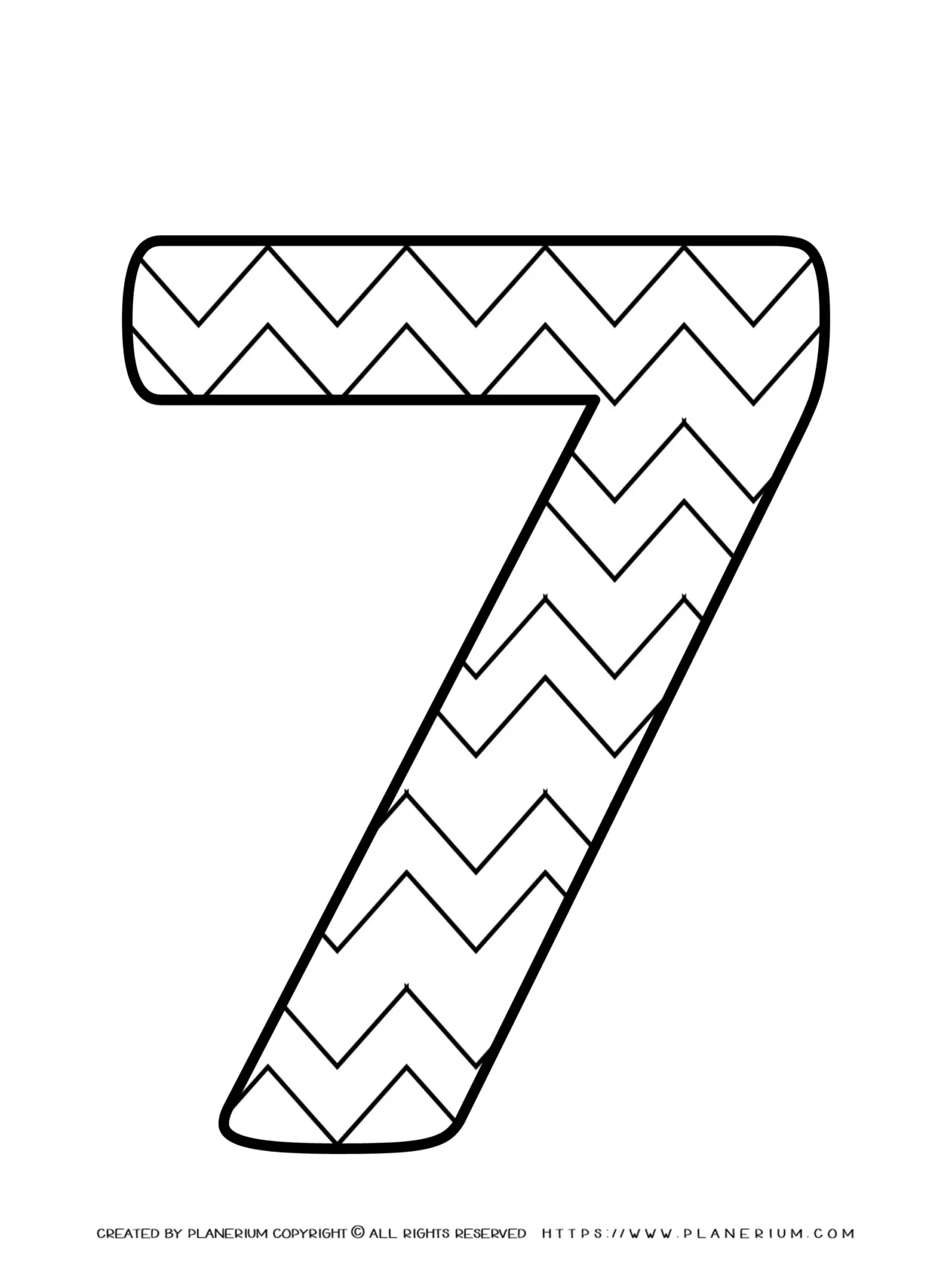 All Seasons- Coloring page - Numbers Pattern - Seven