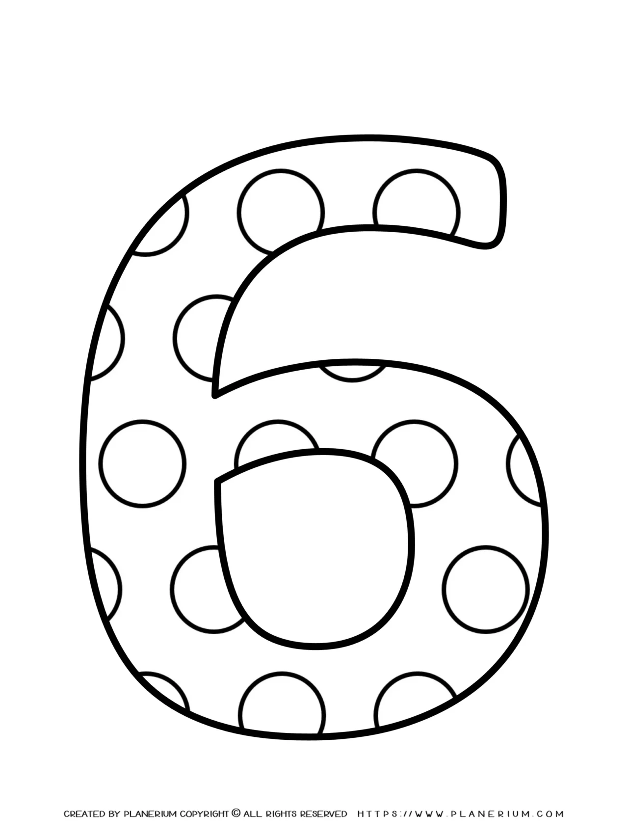 All Seasons- Coloring page - Numbers Pattern - Six