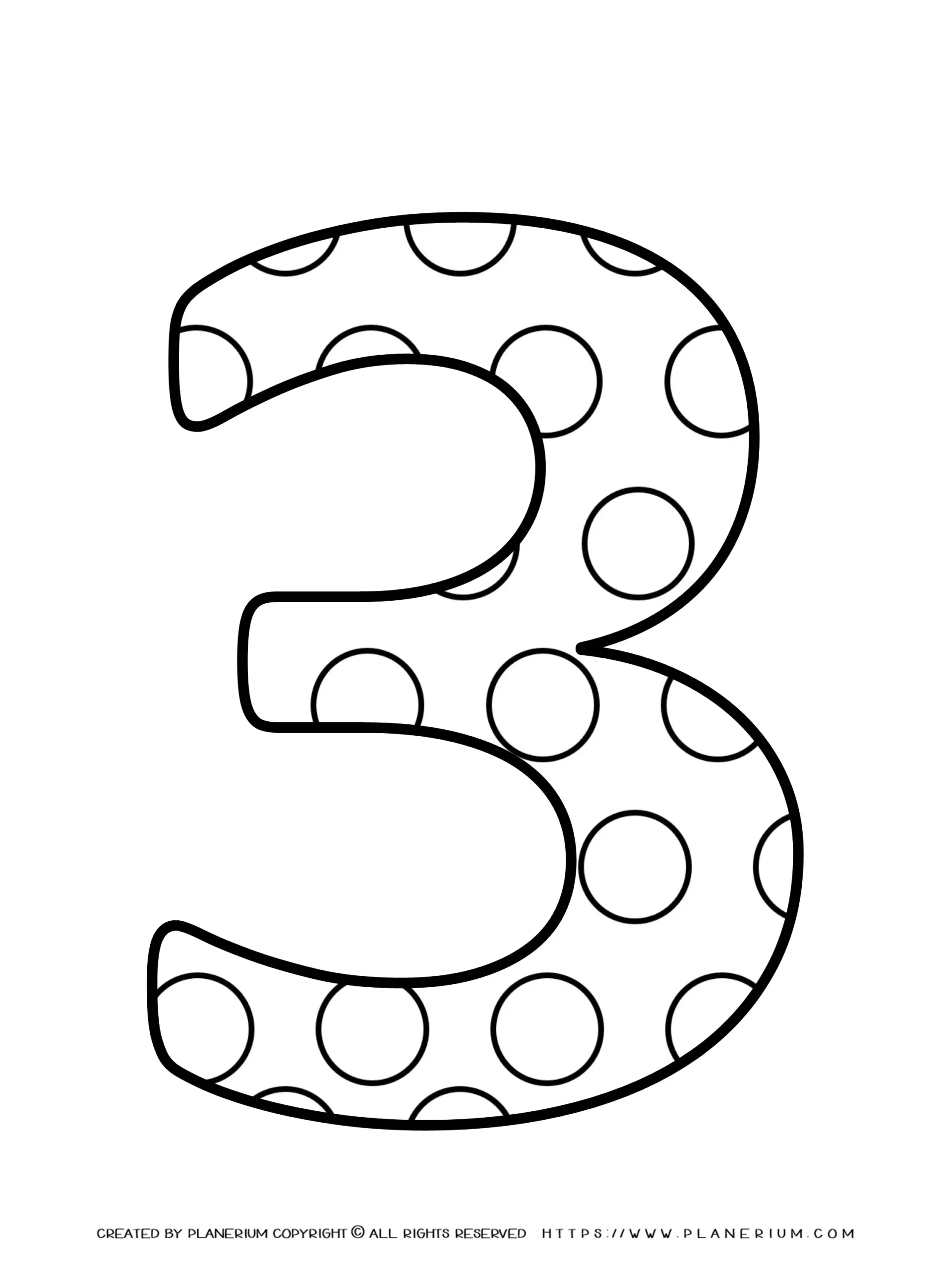 All Seasons- Coloring page - Numbers Pattern - Three