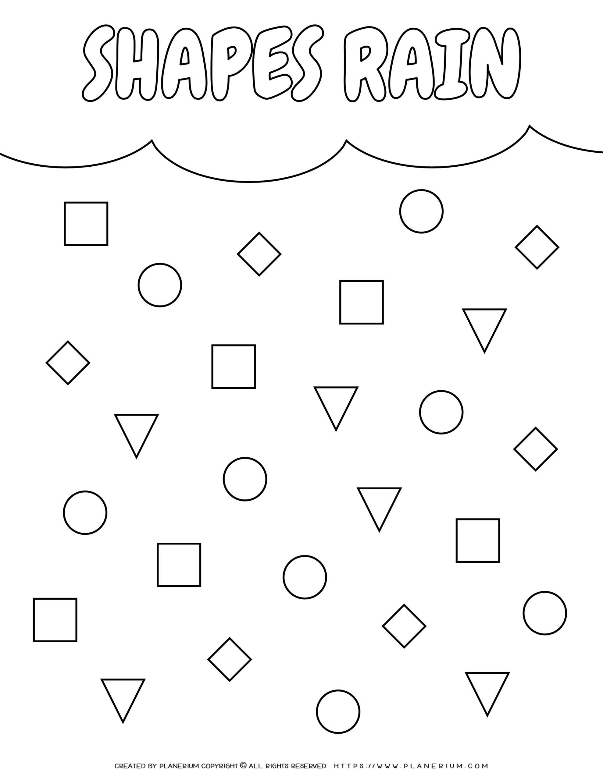 All Seasons - Coloring Page - Rain of Shapes