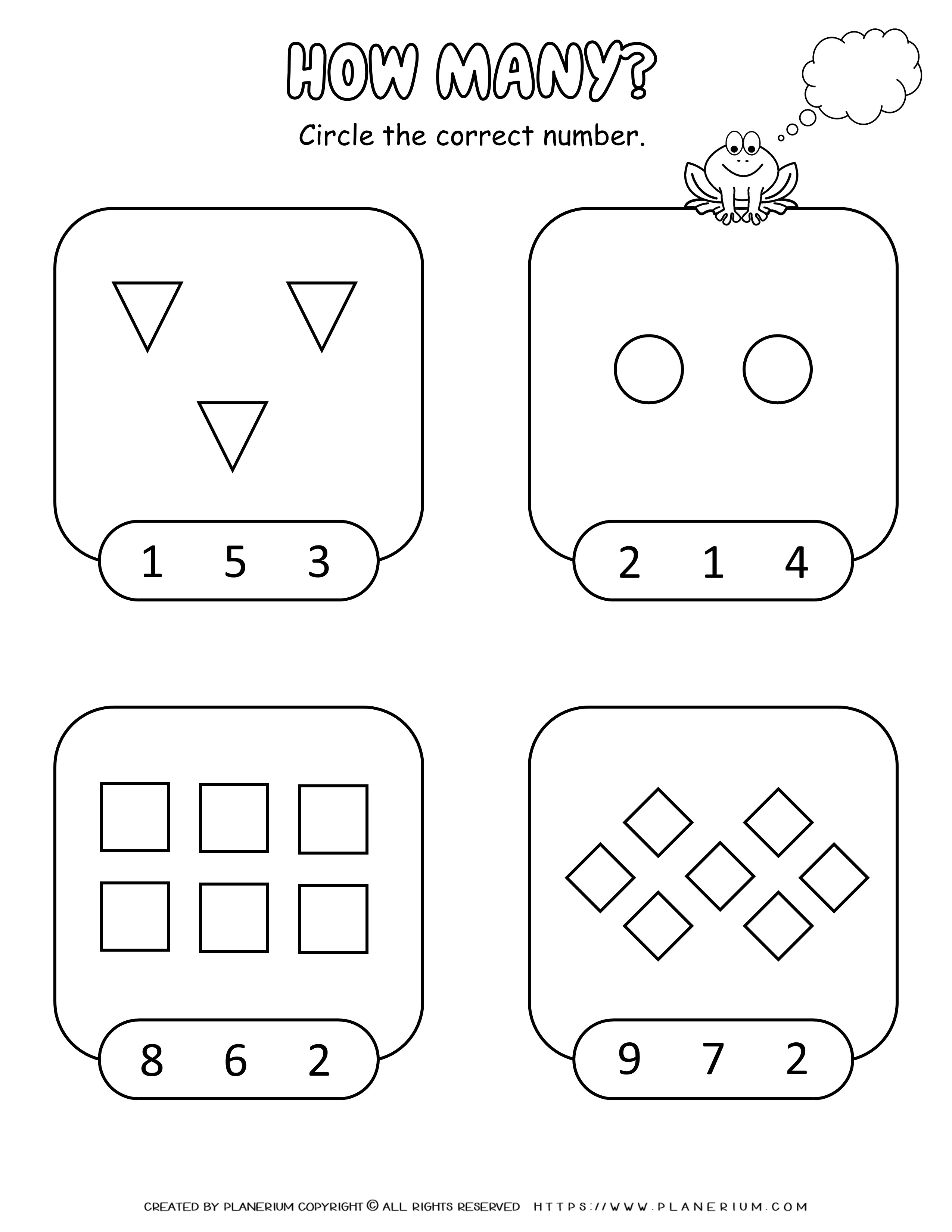 All Seasons Worksheet Counting Shapes Planerium