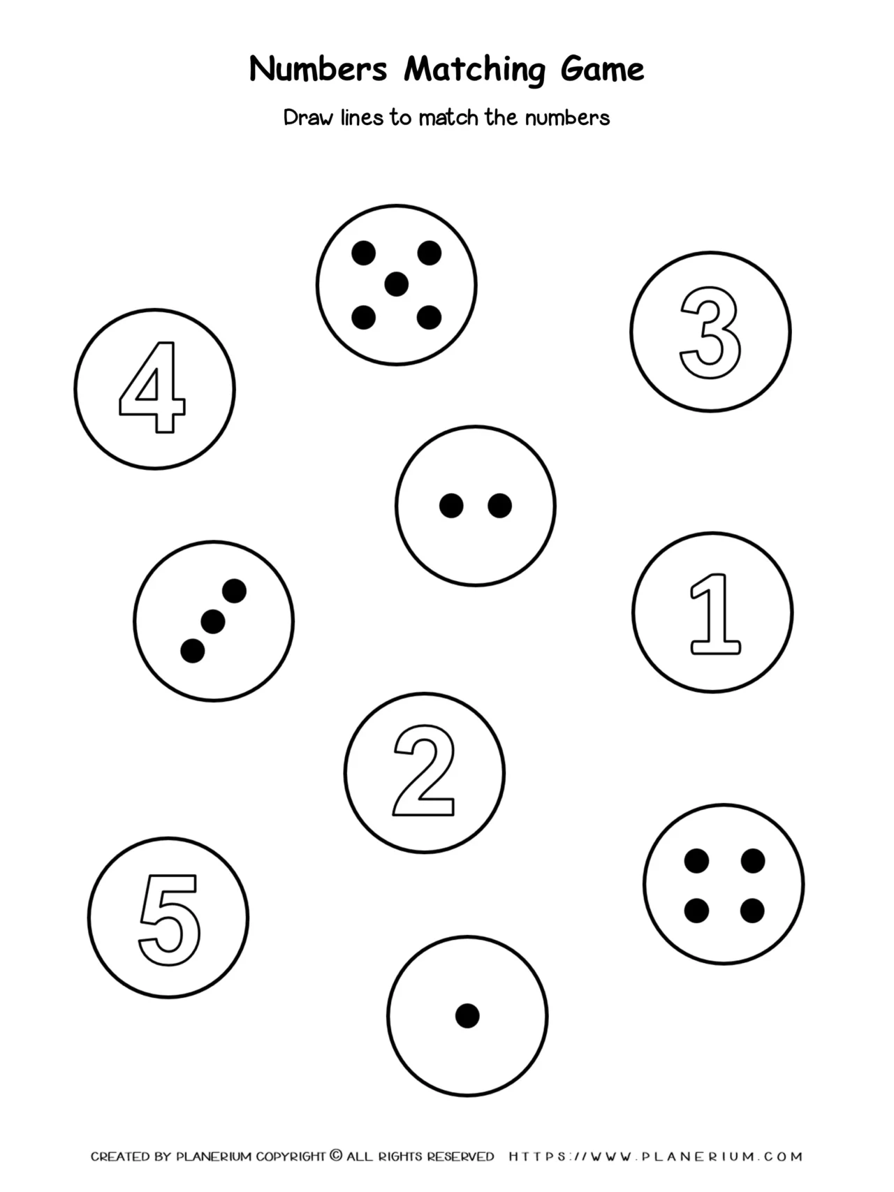 All Seasons - Worksheet - Numbers Matching Game One to Five