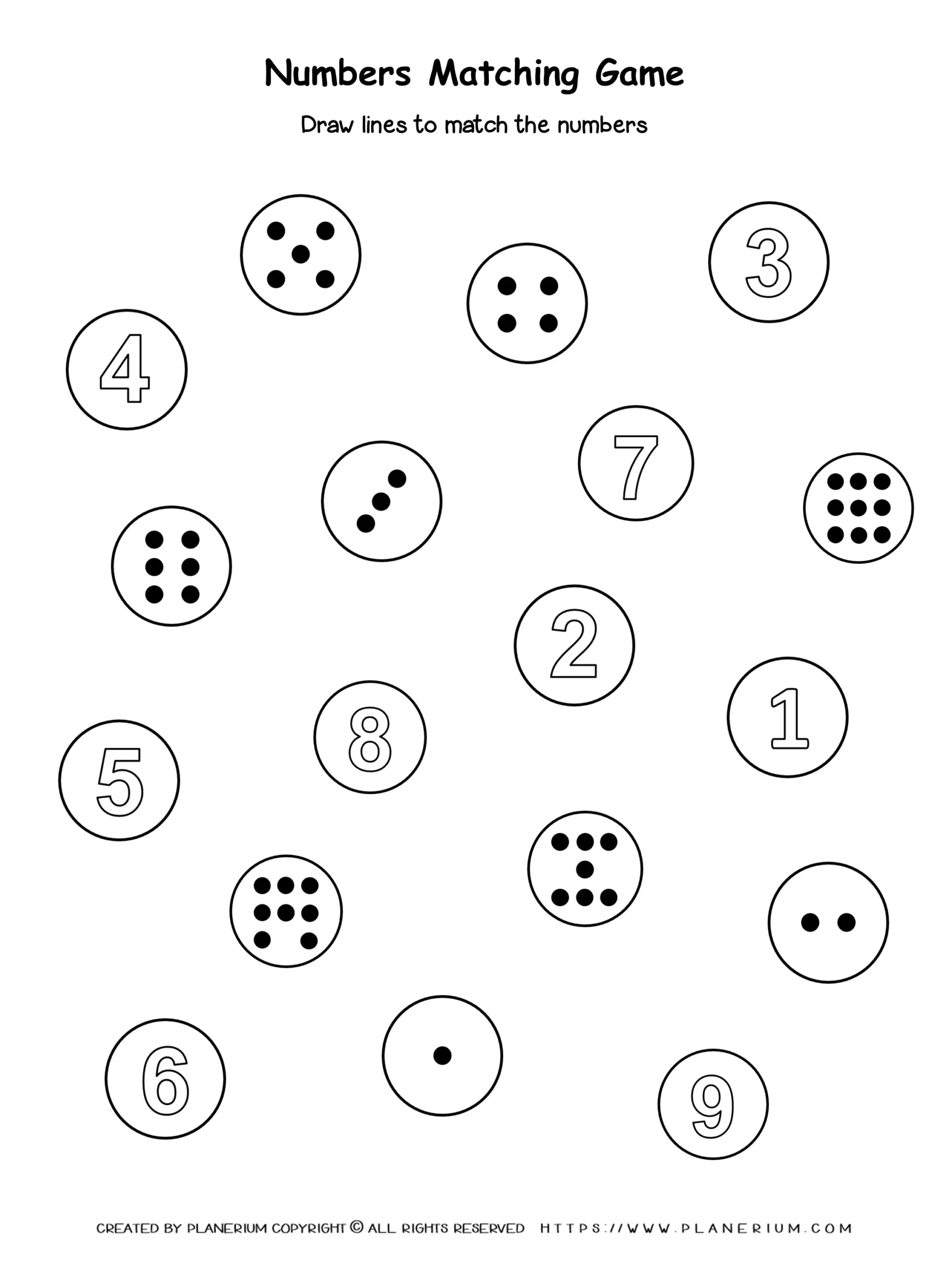 All Seasons - Worksheet - Numbers Matching Game One to Nine