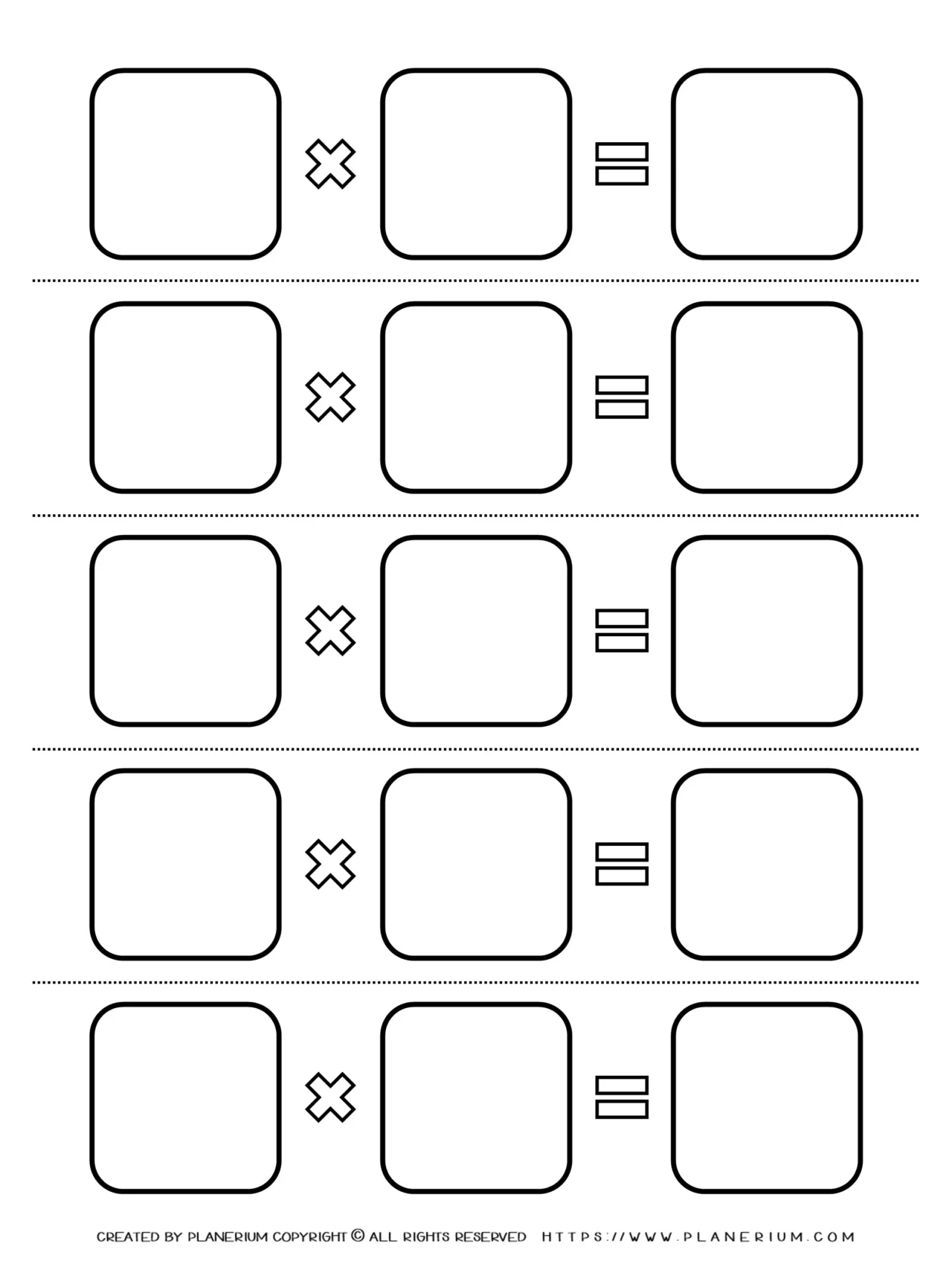All Seasons - Worksheet - Numbers Multiplication Template