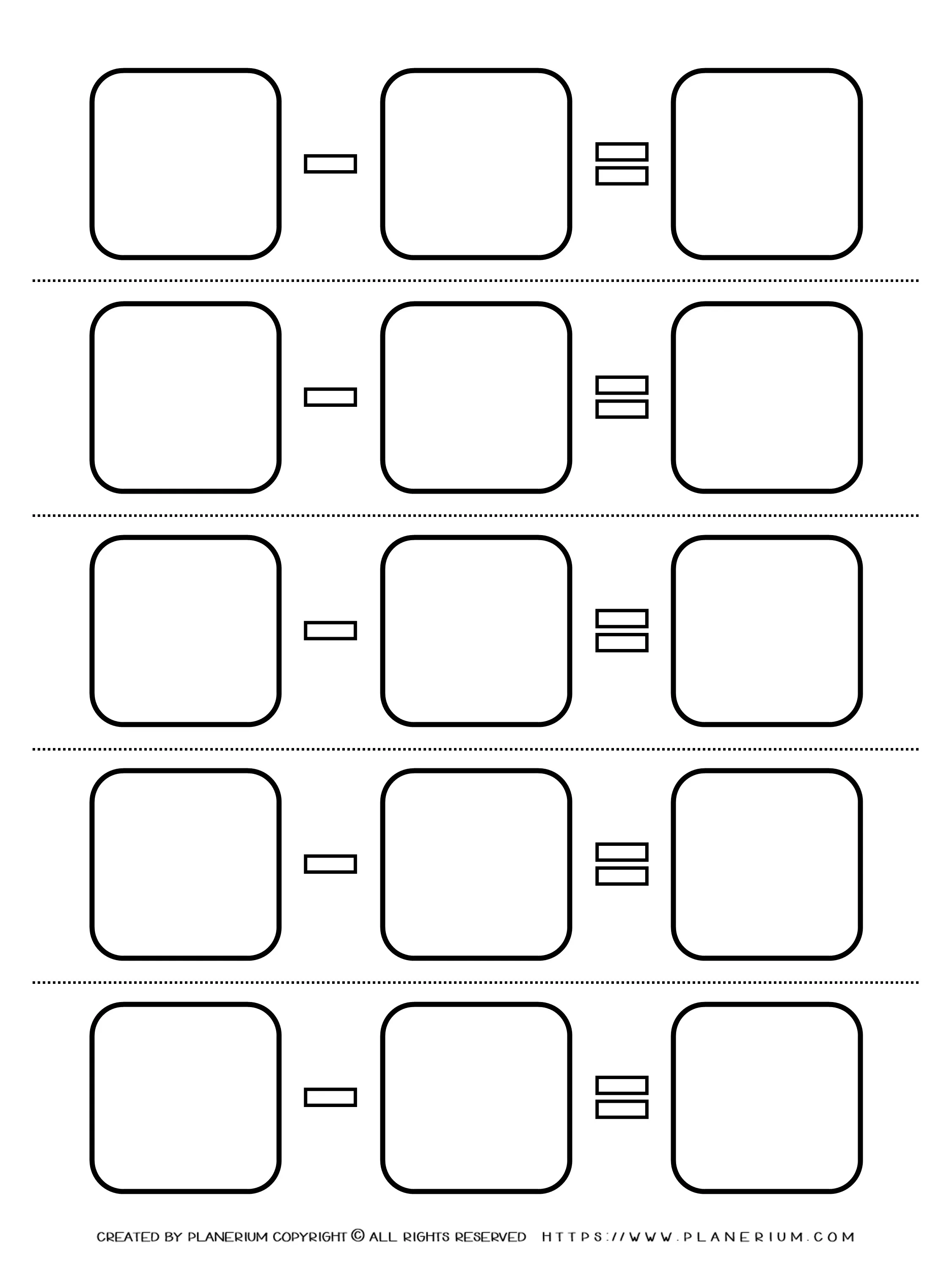 all-seasons-worksheet-numbers-subtraction-template All Seasons - Worksheet - Numbers Subtraction Template