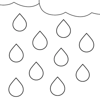 All Seasons - Worksheet - Numbers - Ten Raindrops Template