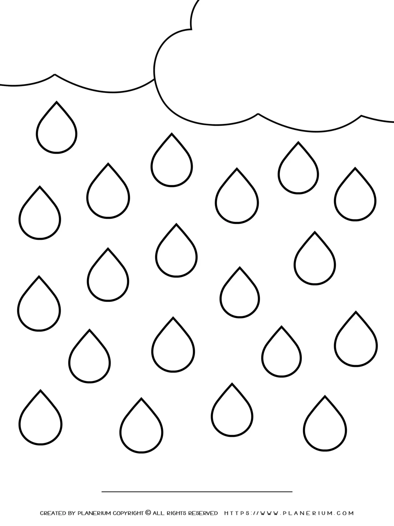 All Seasons - Worksheet - Numbers - Twenty Raindrops Template