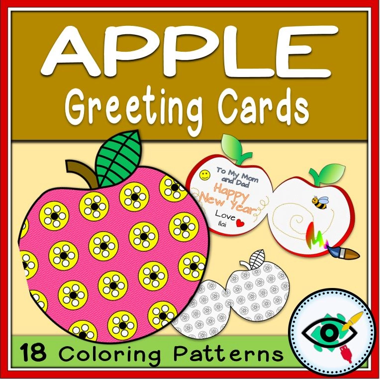 Apple Greeting Cards - Black and White - Featured