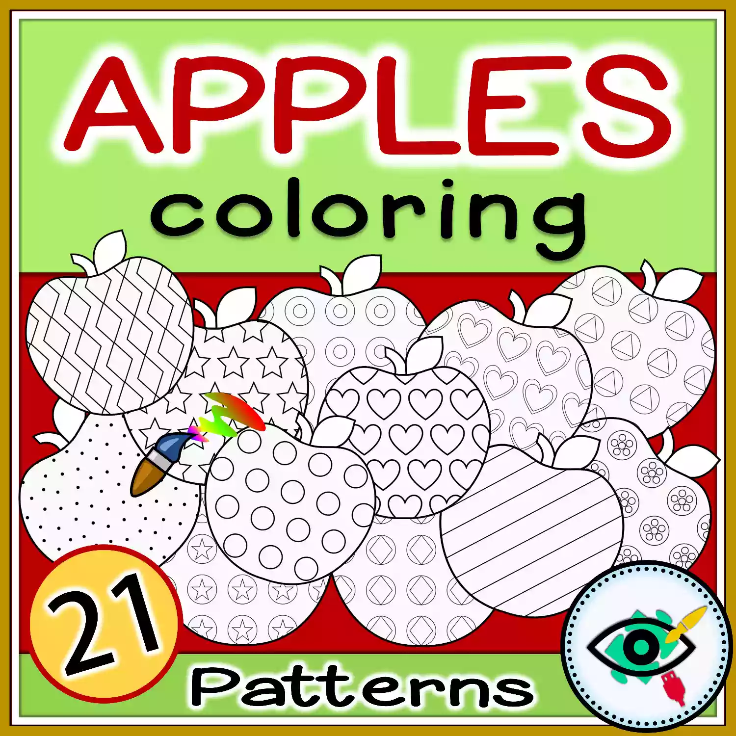 apples-patterns-coloring-bw-title Apple Patterns Coloring - Black and White - Featured 2