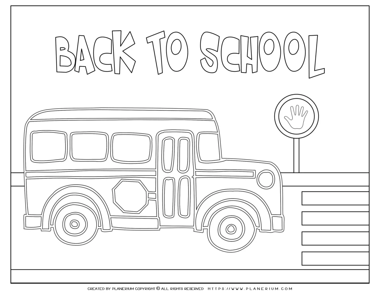 Back to School - Coloring Page - School Bus