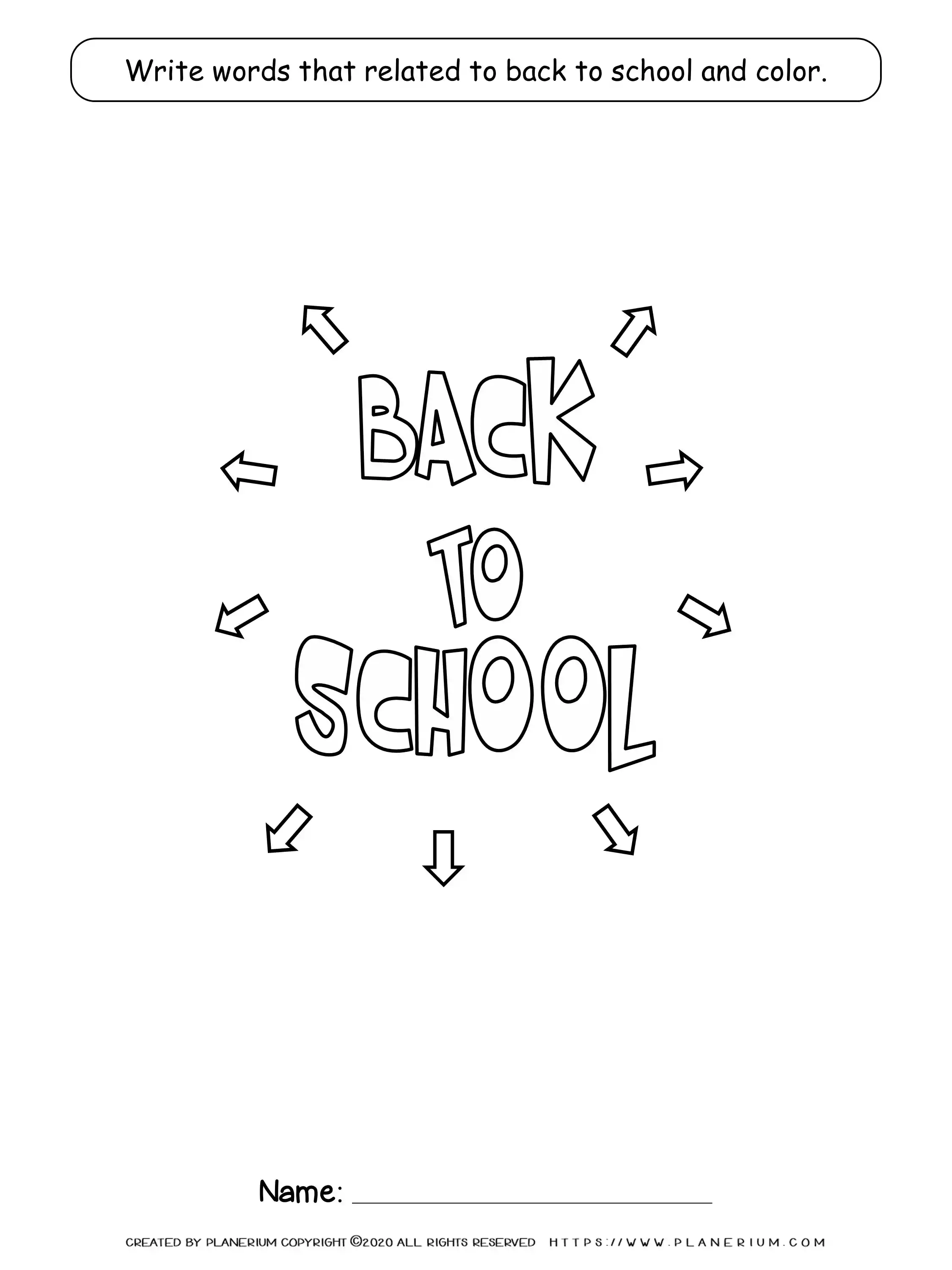 Back to School - Worksheet - Concept web