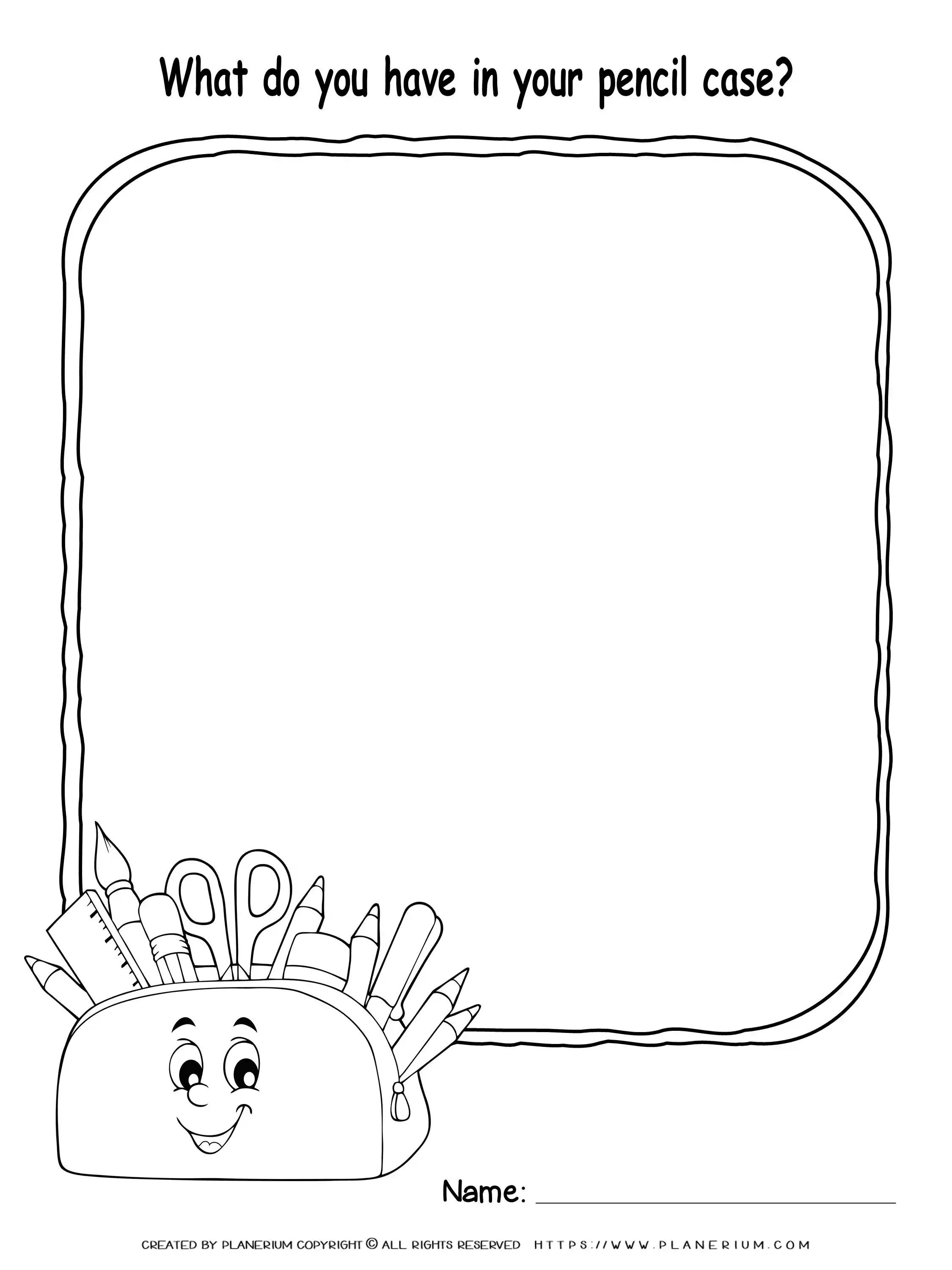 Back to School - Worksheet - Inside my Pencil Case
