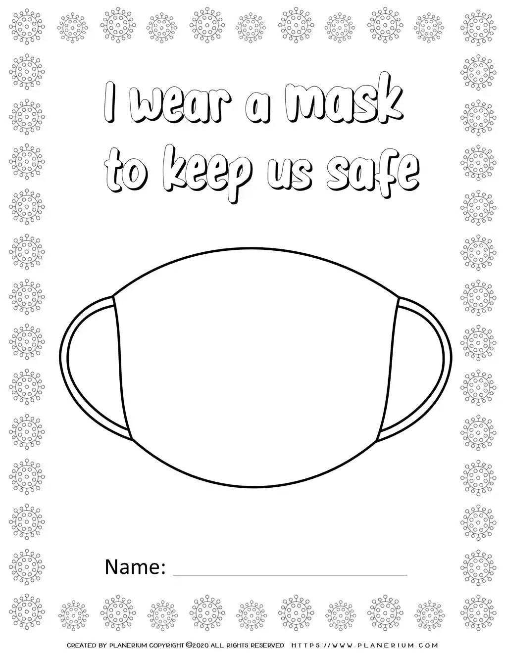 coronavirus-coloring-mask-keep-us-safe Wear A Mask - Coloring Page | Planerium